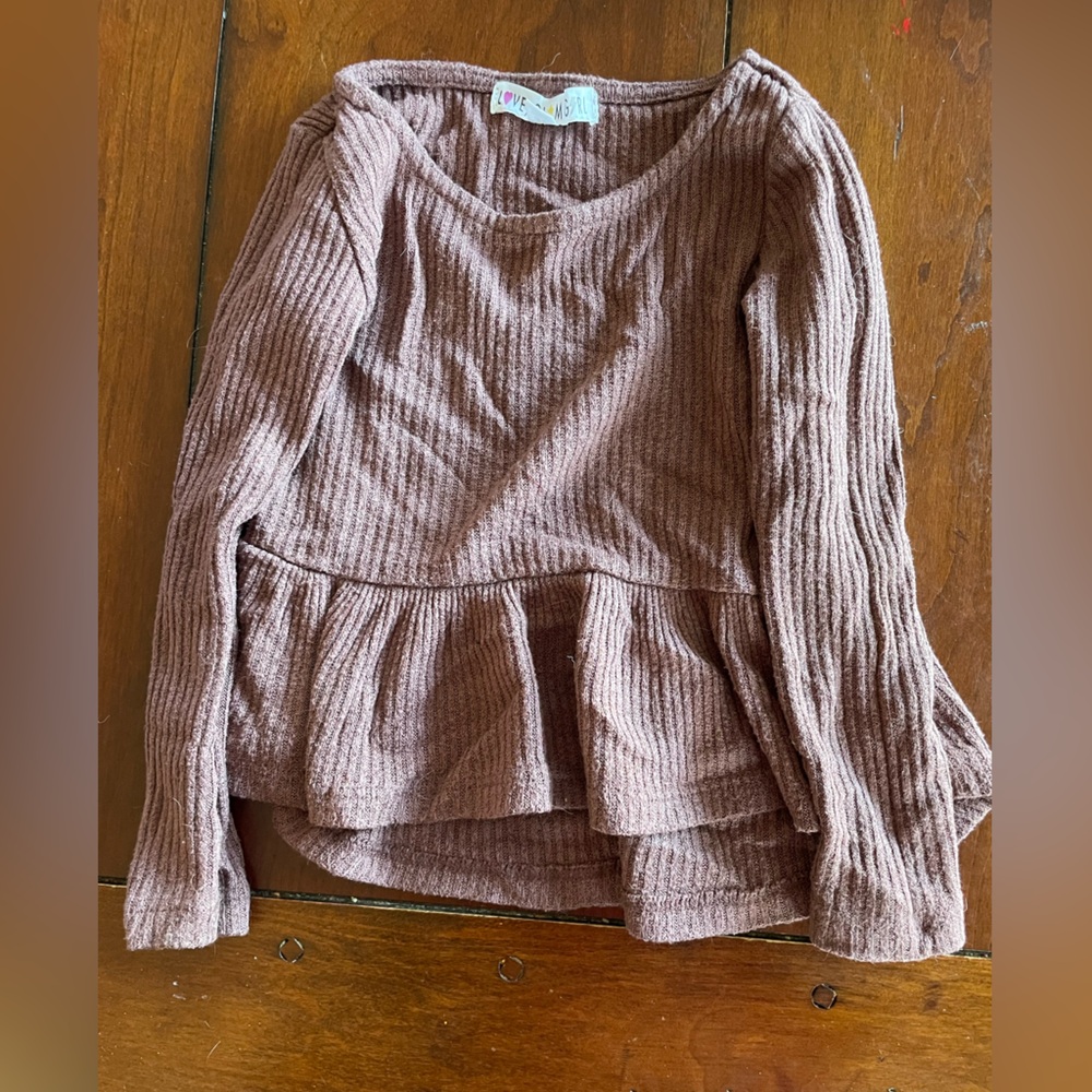 Plum colored Stitch Fix peplum shirt.